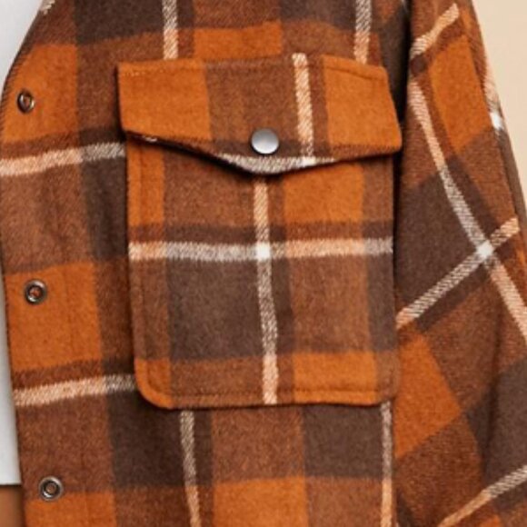 Detachable hood plaid jacket - Picture 6 of 6